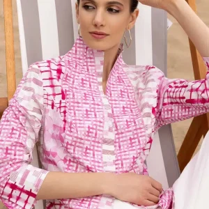 A47175 - Fuchsia Abstract Blouse