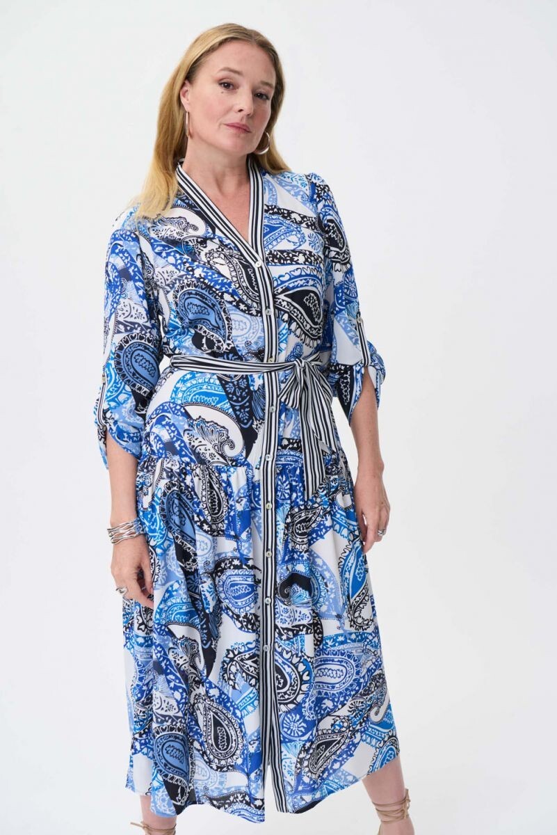 Joseph Ribkoff 231100 Vanilla/Multi Shirt Dress - Image 2